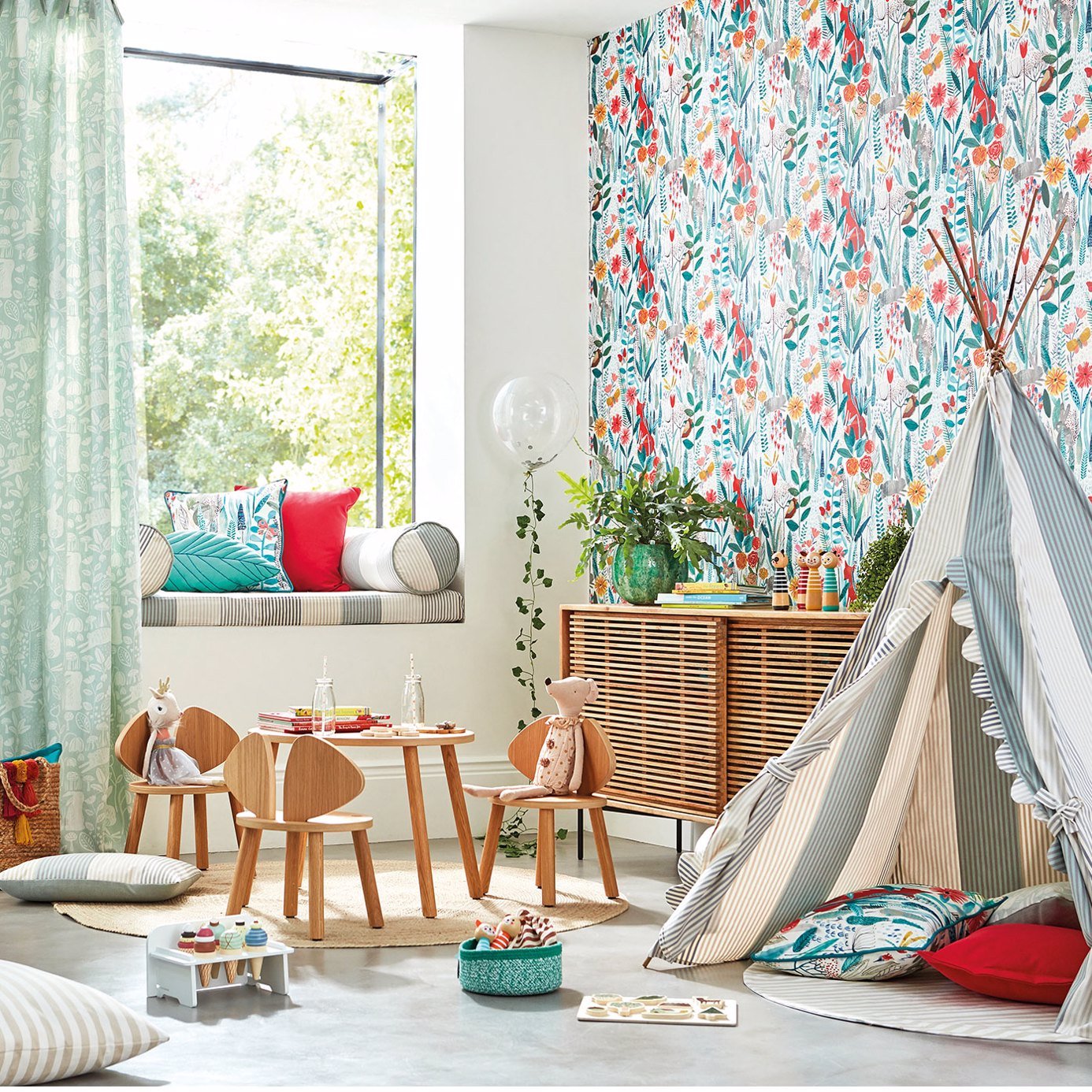 Hide and Seek Wallpaper - Linen/Duck Egg/Stone - Harlequin - HLTF112634 - Morris Wallpaper