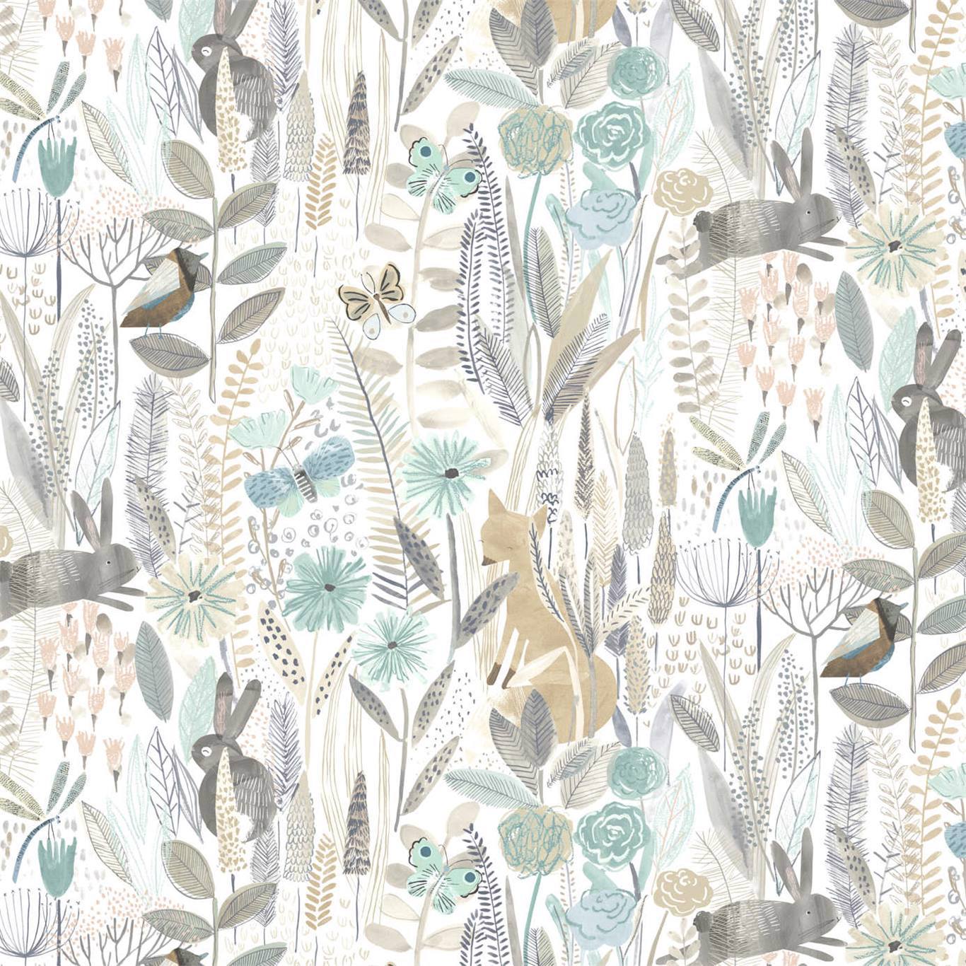 Hide and Seek Wallpaper - Linen/Duck Egg/Stone - Harlequin - HLTF112634 - Morris Wallpaper