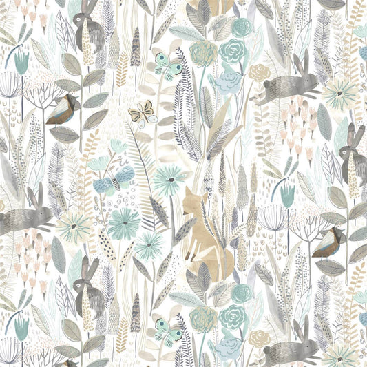 Hide and Seek Wallpaper - Linen/Duck Egg/Stone - Harlequin - HLTF112634 - Morris Wallpaper