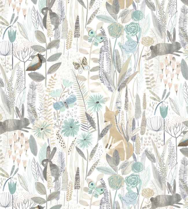 Hide and Seek Wallpaper - Linen/Duck Egg/Stone - HLTF112634 - Harlequin - Morris Wallpaper