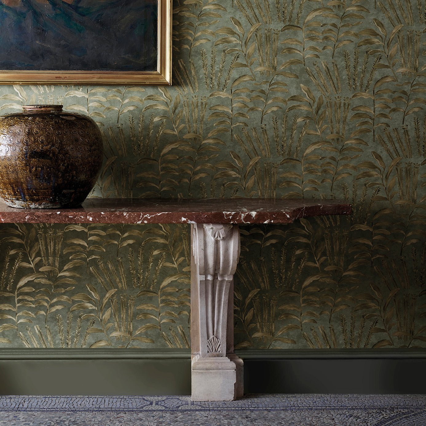 Highclere Wallpaper - Olivine - ZDAR312854 - Zoffany - Morris Wallpaper