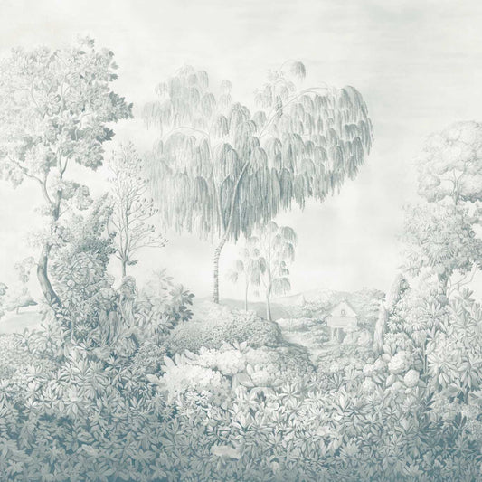 Highgrove Arboretum Wallpaper - Ether Blues - Sanderson - DHIP217513 - Morris Wallpaper
