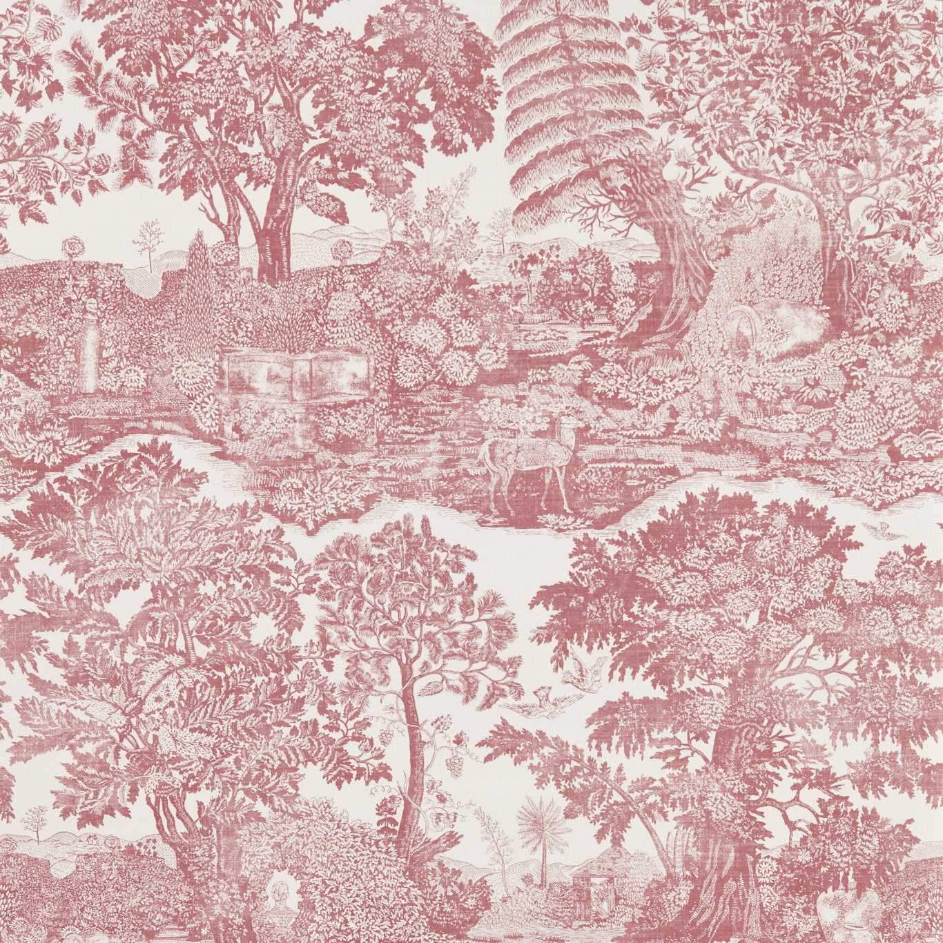 Highgrove Toile Wallpaper - Madder Rose - Sanderson - DHIP217505 - Morris Wallpaper