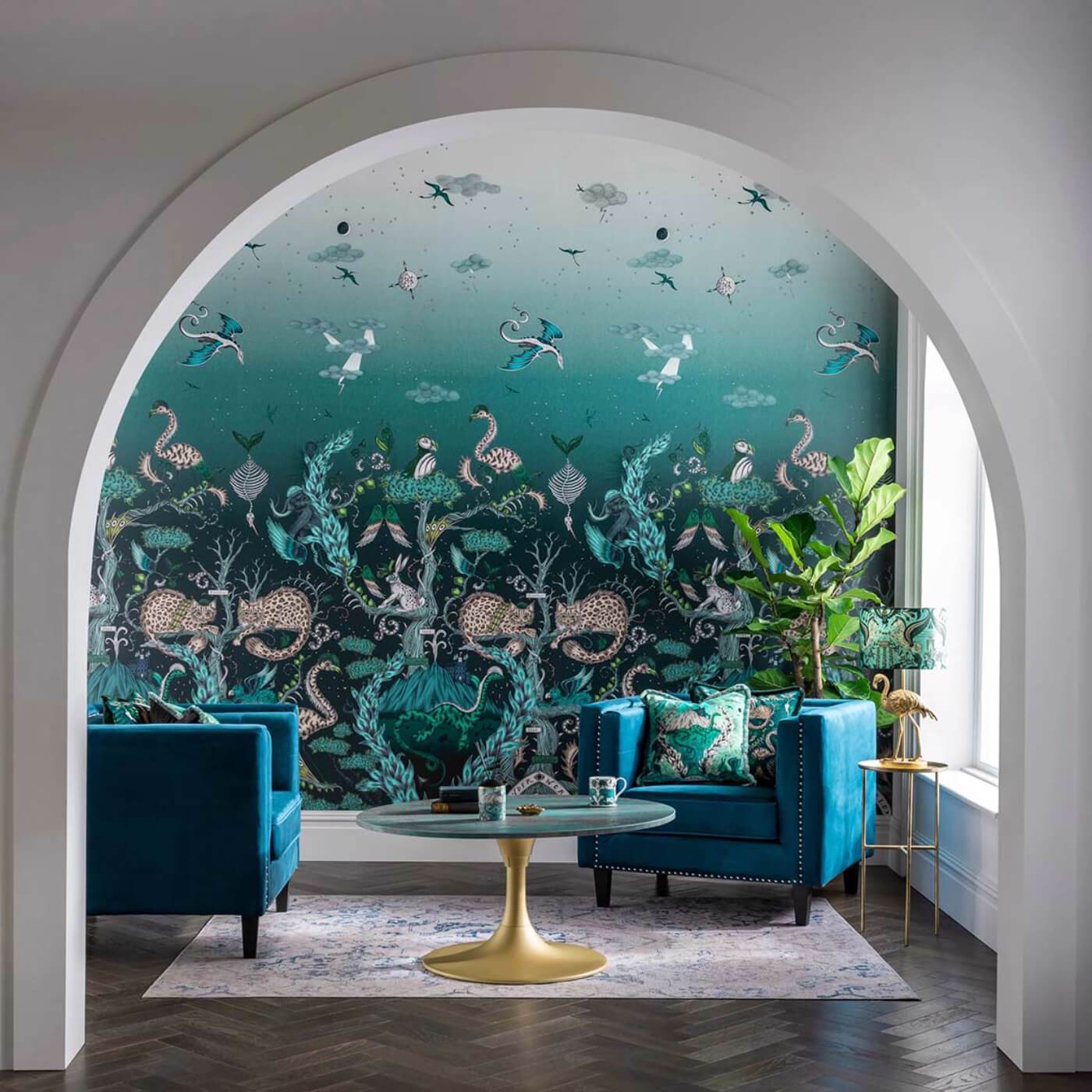Highland Wonder Wallpaper - Lagoon - Clarke & Clarke - W0202/01 - Morris Wallpaper