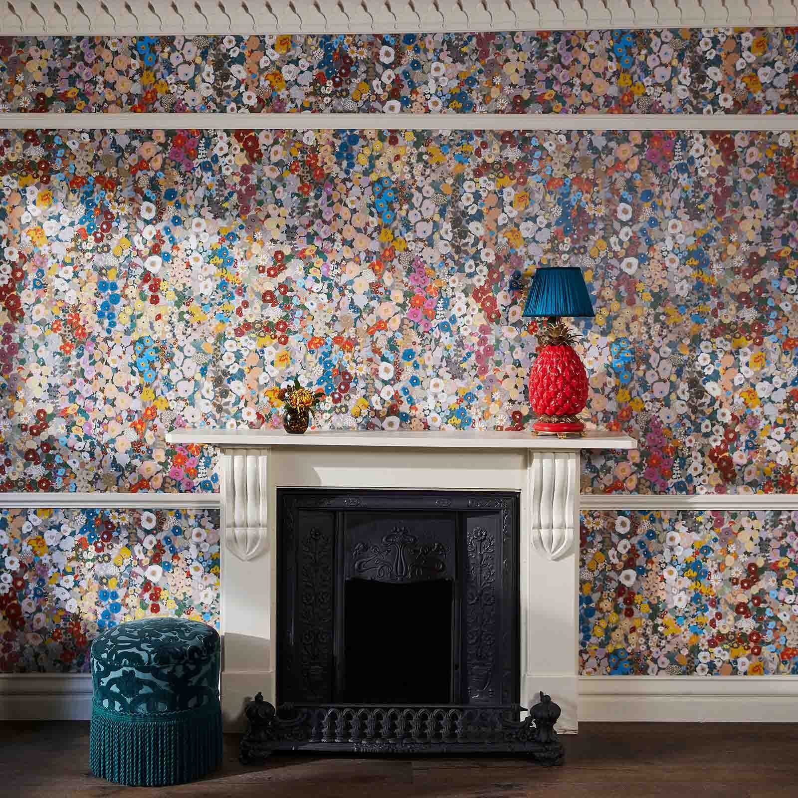 Hollyhocks Wallpaper - Autumn - House of Hackney - 1-WA-HOL-DI-AUT-XXX - Morris Wallpaper