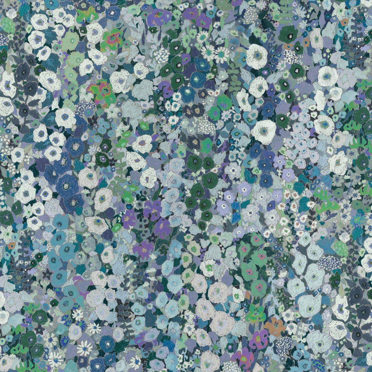 Hollyhocks Wallpaper - Dew - House of Hackney - 1-WA-HOL-DI-DEW-XXX - Morris Wallpaper