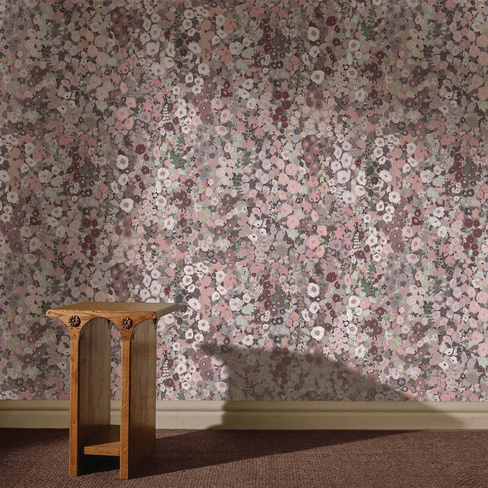 Hollyhocks Wallpaper - Earth - House of Hackney - 1-WA-HOL-DI-EAR-XXX - Morris Wallpaper