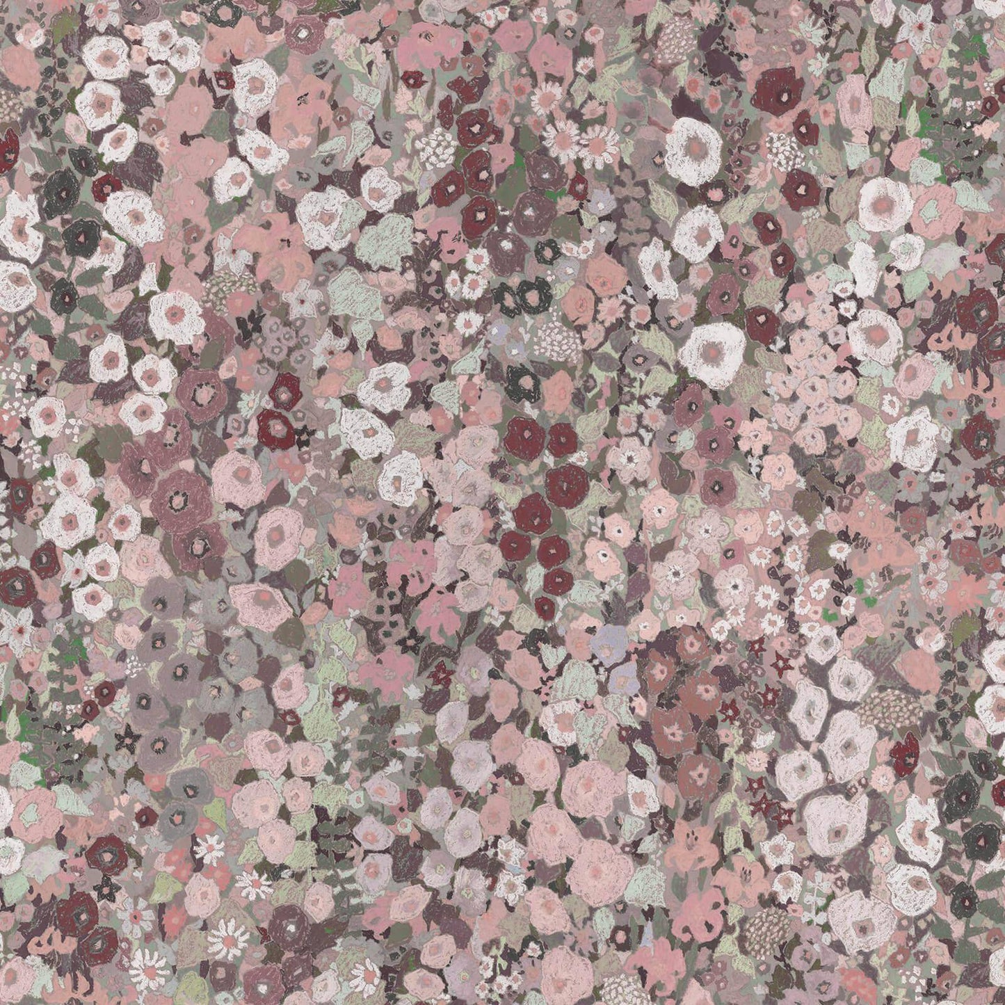 Hollyhocks Wallpaper - Earth - House of Hackney - 1-WA-HOL-DI-EAR-XXX - Morris Wallpaper