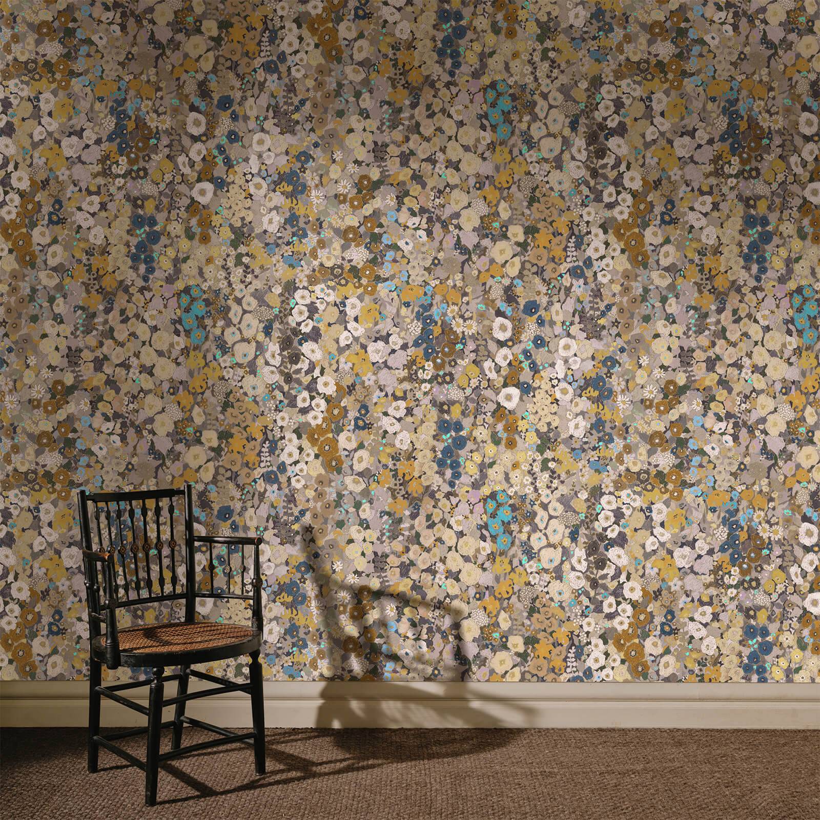 Hollyhocks Wallpaper - Flax - House of Hackney - 1-WA-HOL-DI-FAX-XXX - Morris Wallpaper