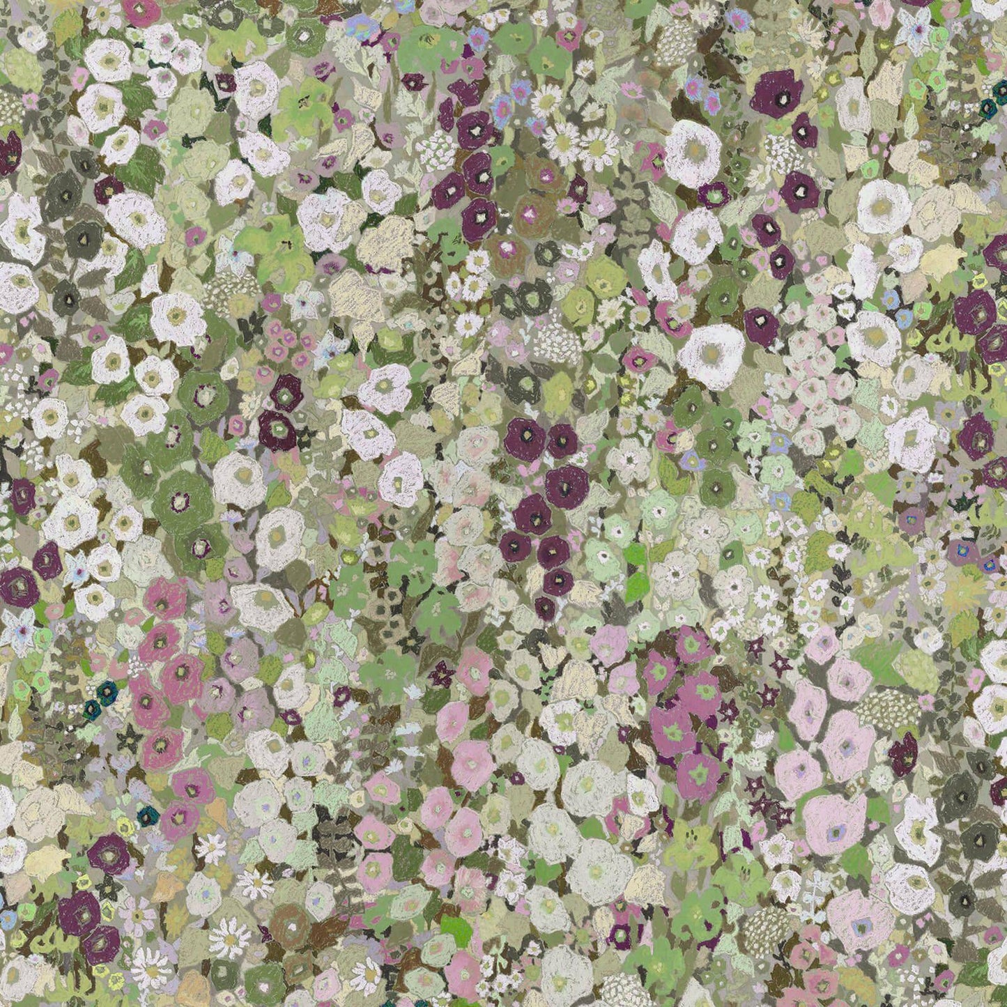 Hollyhocks Wallpaper - Meadow - House of Hackney - 1-WA-HOL-DI-MEA-XXX - Morris Wallpaper