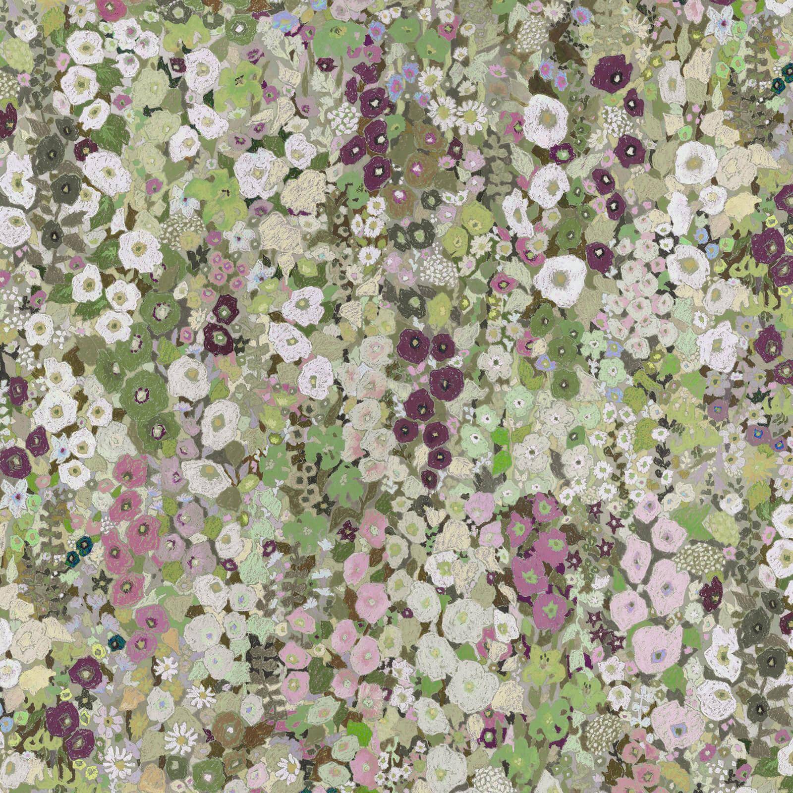 Hollyhocks Wallpaper - Meadow - House of Hackney - 1-WA-HOL-DI-MEA-XXX - Morris Wallpaper