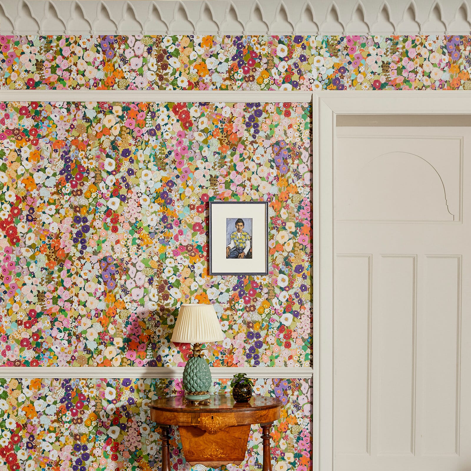 Hollyhocks Wallpaper - Spring - House of Hackney - 1-WA-HOL-DI-SPR-XXX - Morris Wallpaper
