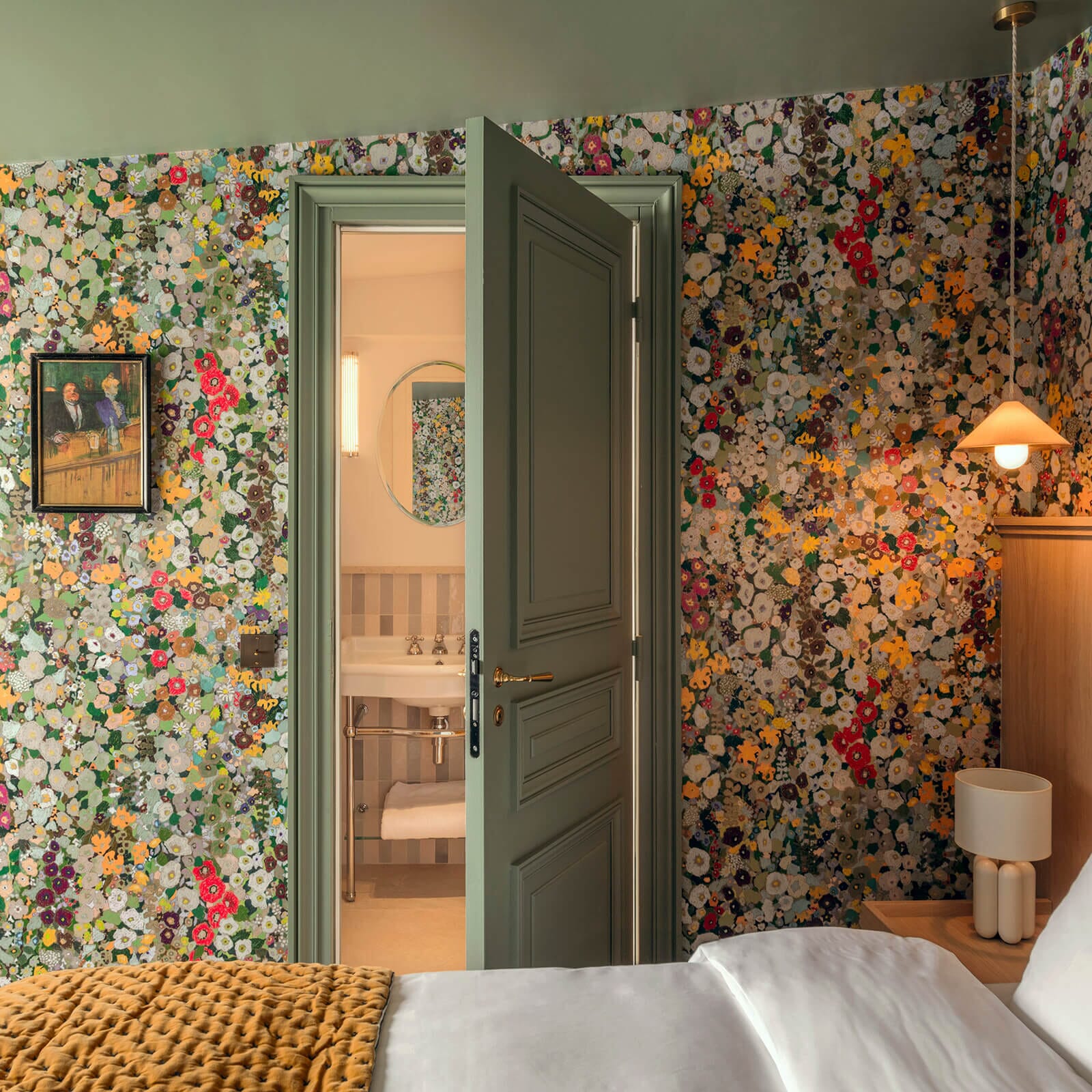 Hollyhocks Wallpaper - Summer - House of Hackney - 1-WA-HOL-DI-SUM-XXX - Morris Wallpaper