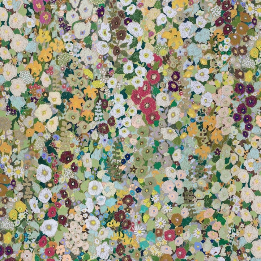 Hollyhocks Wallpaper - Summer - House of Hackney - 1-WA-HOL-DI-SUM-XXX - Morris Wallpaper