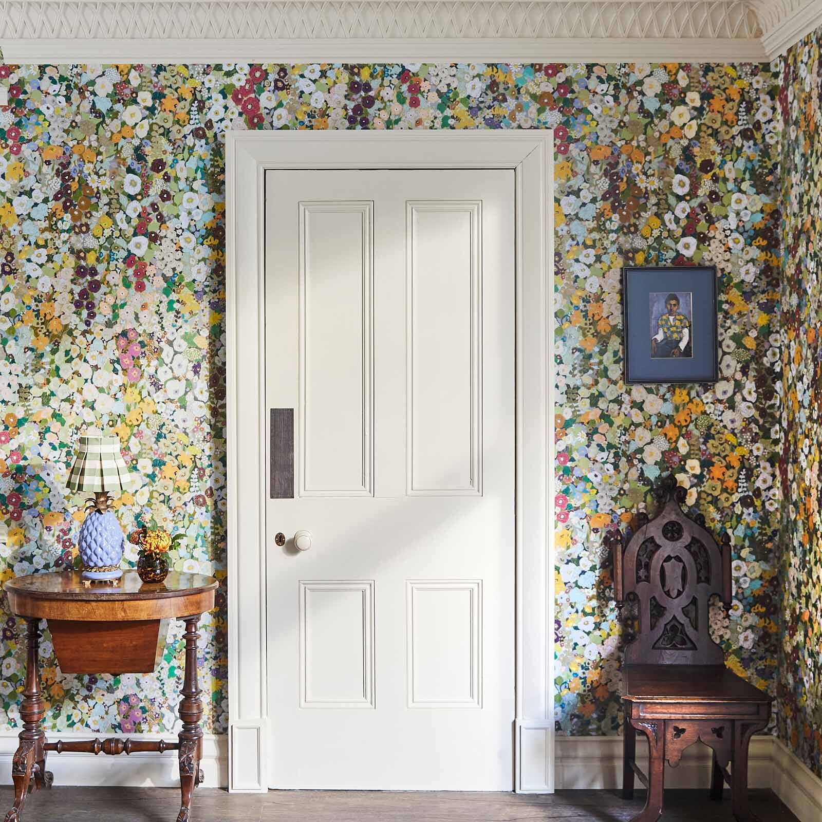 Hollyhocks Wallpaper - Summer - House of Hackney - 1-WA-HOL-DI-SUM-XXX - Morris Wallpaper