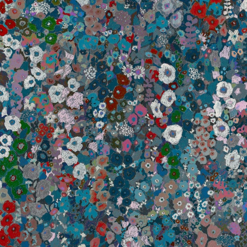Hollyhocks Wallpaper - Winter - House of Hackney - 1-WA-HOL-DI-WIT-XXX - Morris Wallpaper