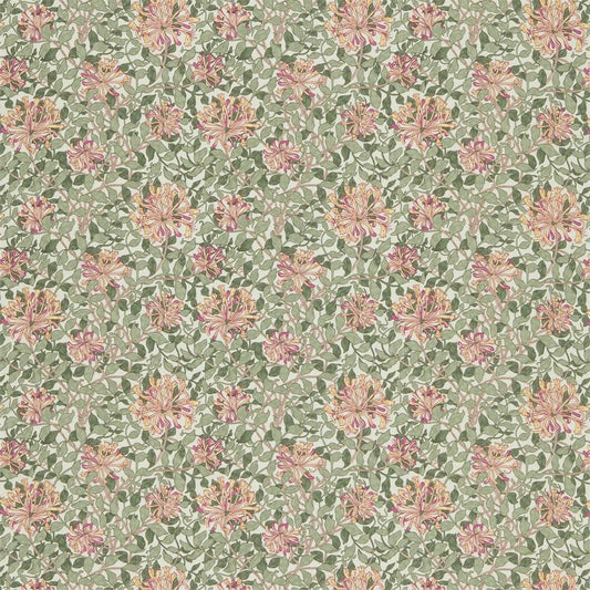 Honeysuckle Fabric - Chalk/Yellow - Morris & Co - DJA1HS201 - Premier Wallcovering