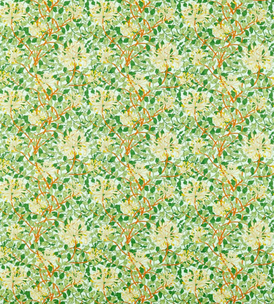 Honeysuckle Fabric - Sky/Burnt Orange - Morris & Co - 226985 - Premier Wallcovering