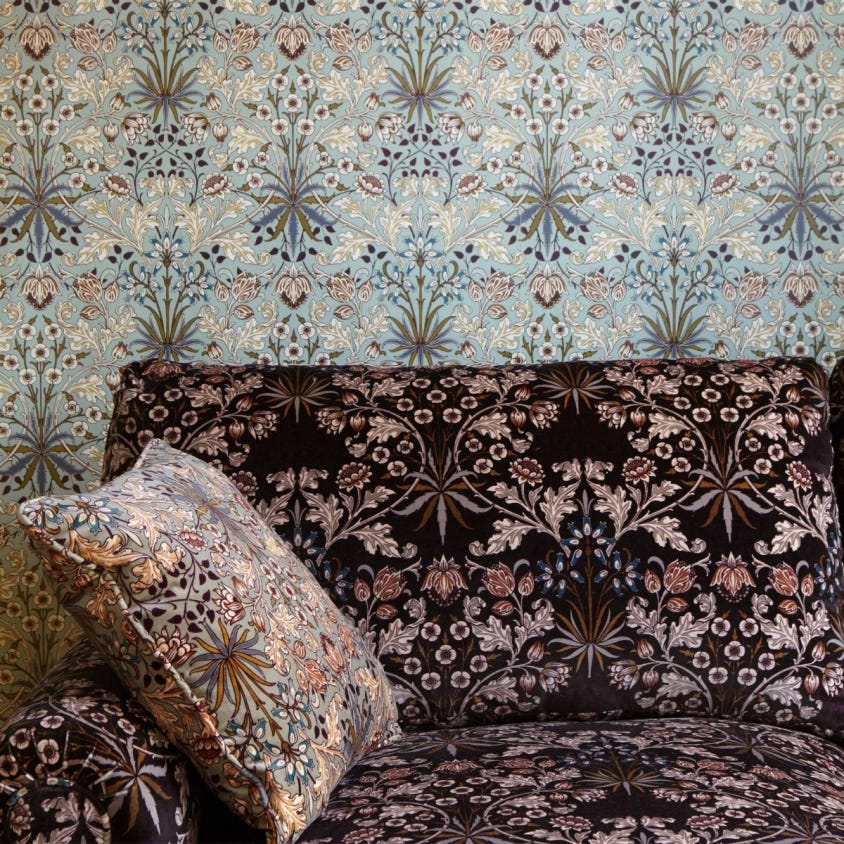 HONEYSUCKLE Room Wallpaper - Dove Grey - 1-WA-HYA-DI-GRY-XXX - House of Hackney - Morris Wallpaper