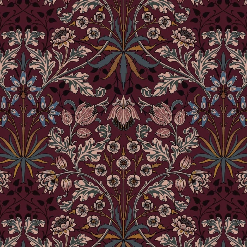 HONEYSUCKLE Room Wallpaper - Mulberry - 1-WA-HYA-DI-MUL-XXX - House of Hackney - Morris Wallpaper