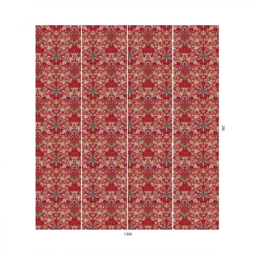 HONEYSUCKLE Room Wallpaper - Scarlet Red - 1-WA-HYA-DI-RED-XXX - House of Hackney - Morris Wallpaper