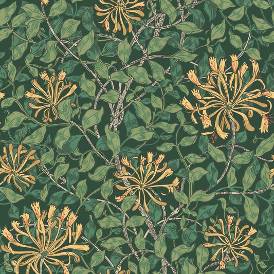 140487 - Honeysuckle Wallpaper - Verde - William Morris