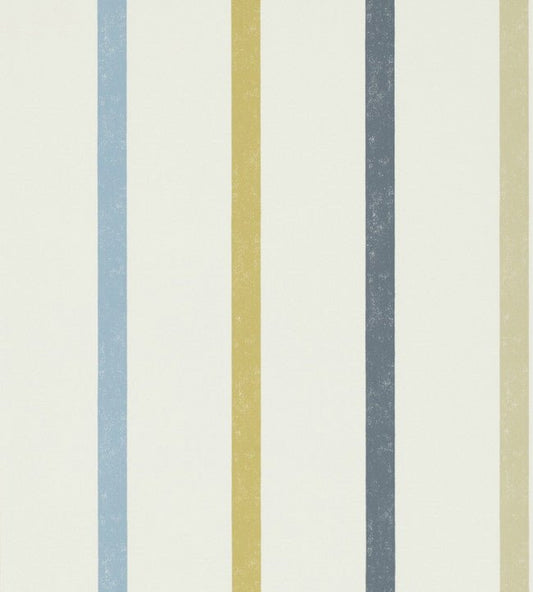 Hoppa Stripe Wallpaper - Cobalt / Almond / Midnight - 111115 - Scion - Morris Wallpaper