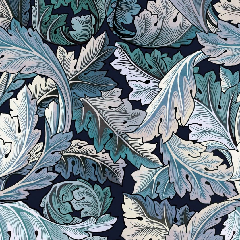 ACANTHUS Wallpaper - Blue & Midnight - House of Hackney