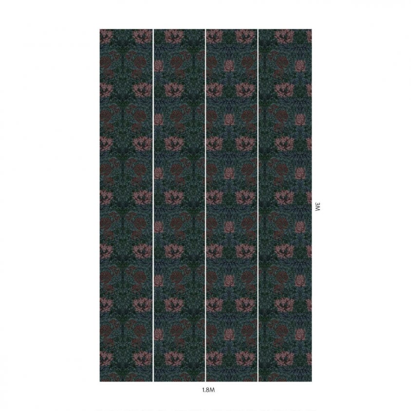 HONEYSUCKLE Wallpaper - Petrol - House of Hackney