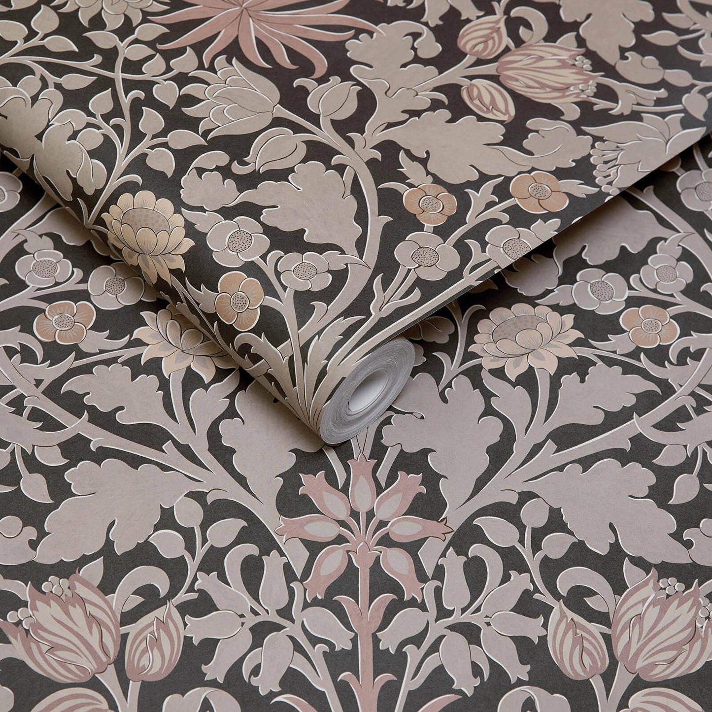 1-WA-HYA-DI-NOI-XXX - Hyacinth Novellus Wallpaper - Noir - House of Hackney