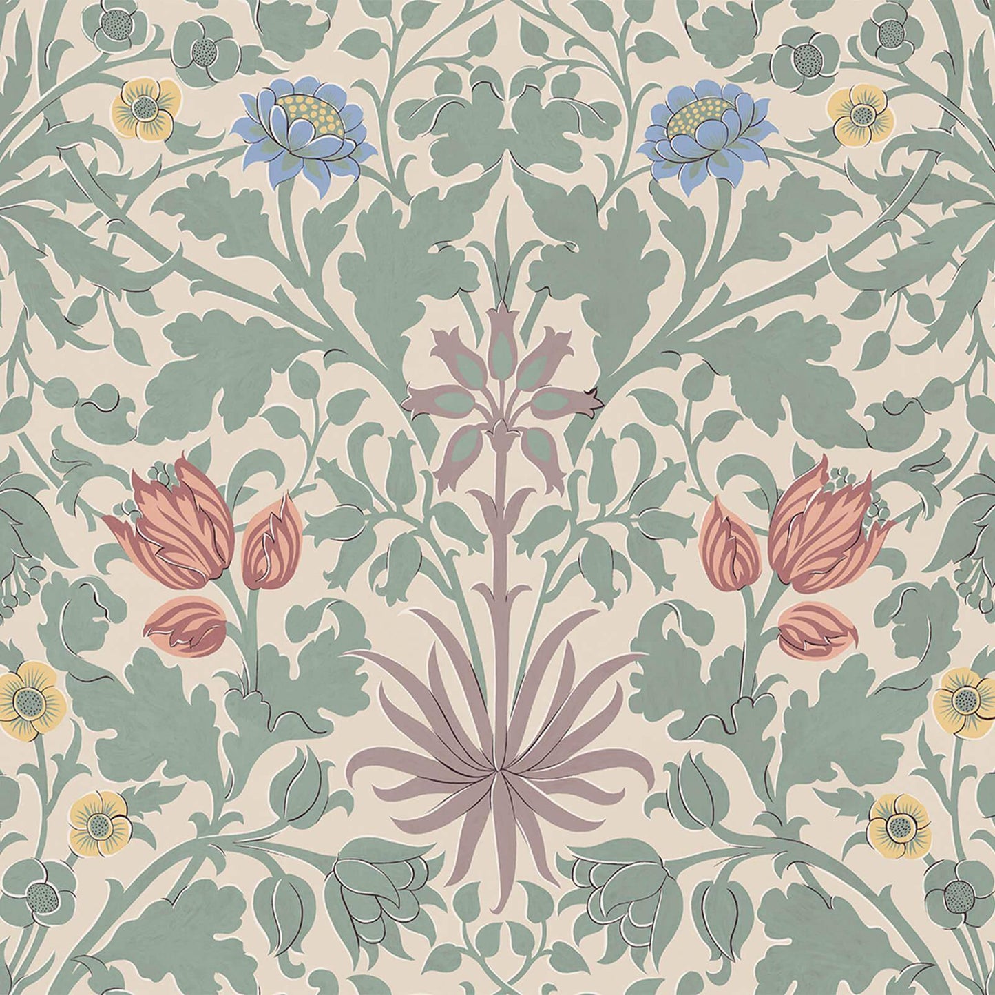 1-WA-HYA-DI-PHL-XXX - Hyacinth Novellus Wallpaper - Phlox - House of Hackney