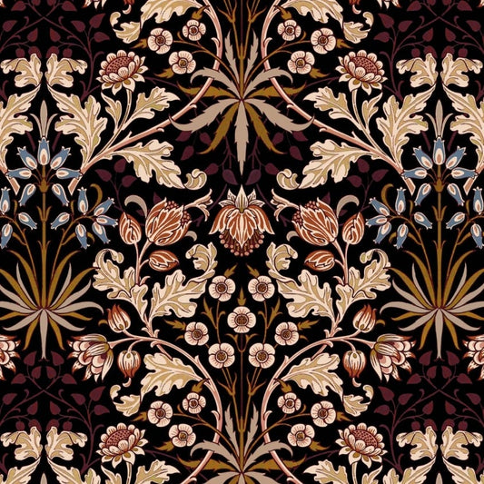Hyacinth Wallpaper - Black - House of Hackney - 1-WA-HYA-DI-BLK-XXX - Morris Wallpaper