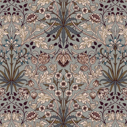 Hyacinth Wallpaper - Dove-Grey - House of Hackney - 1-WA-HYA-DI-GRY-XXX - Morris Wallpaper