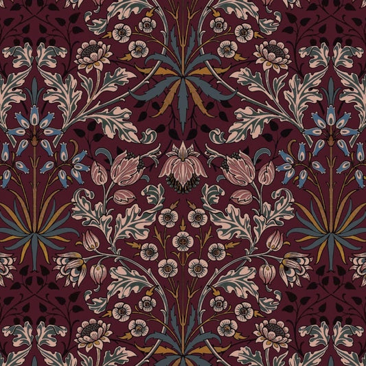 Hyacinth Wallpaper - Mulberry - House of Hackney - 1-WA-HYA-DI-MUL-XXX - Morris Wallpaper