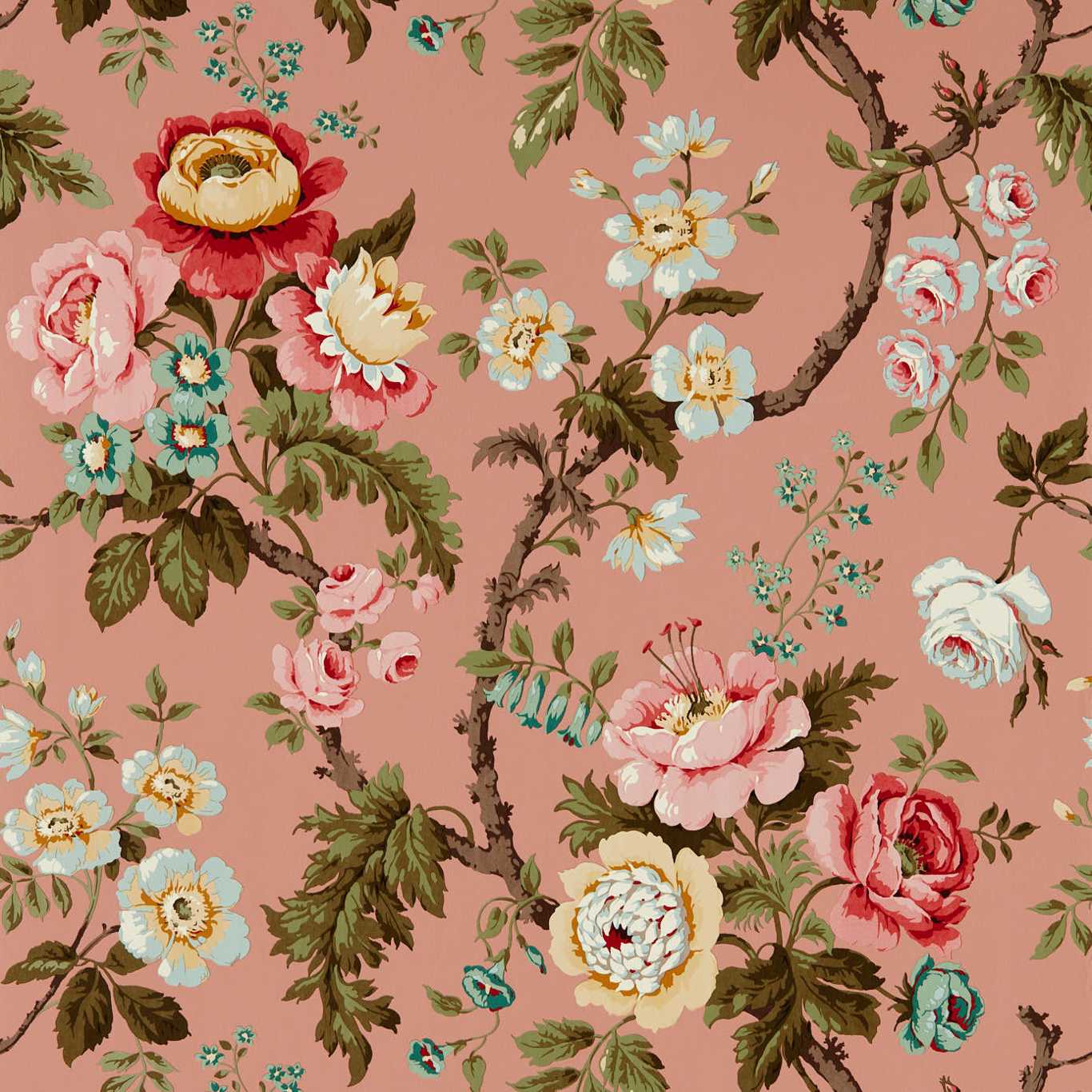 Hykenham Wallpaper - French Rose - DOSW217040 - Sanderson