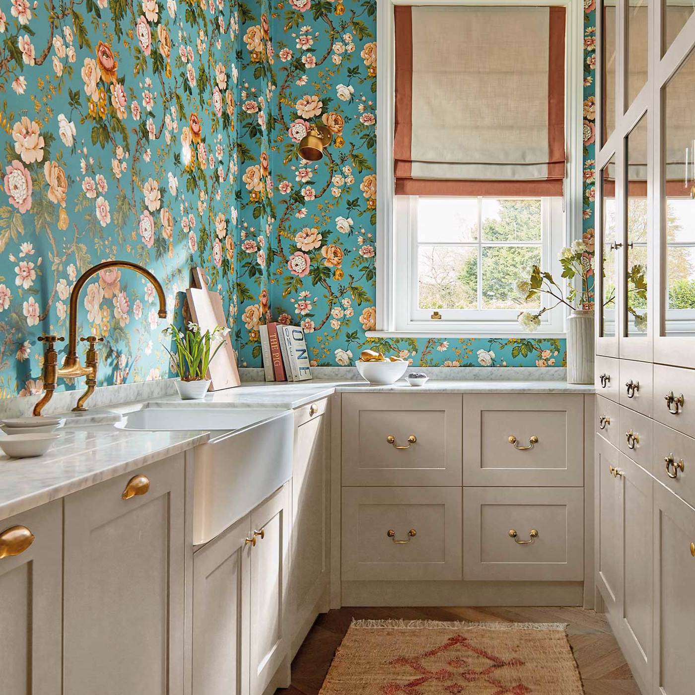 Hykenham Wallpaper - High Sea/Ginger - Sanderson - DOSW217041 - Morris Wallpaper