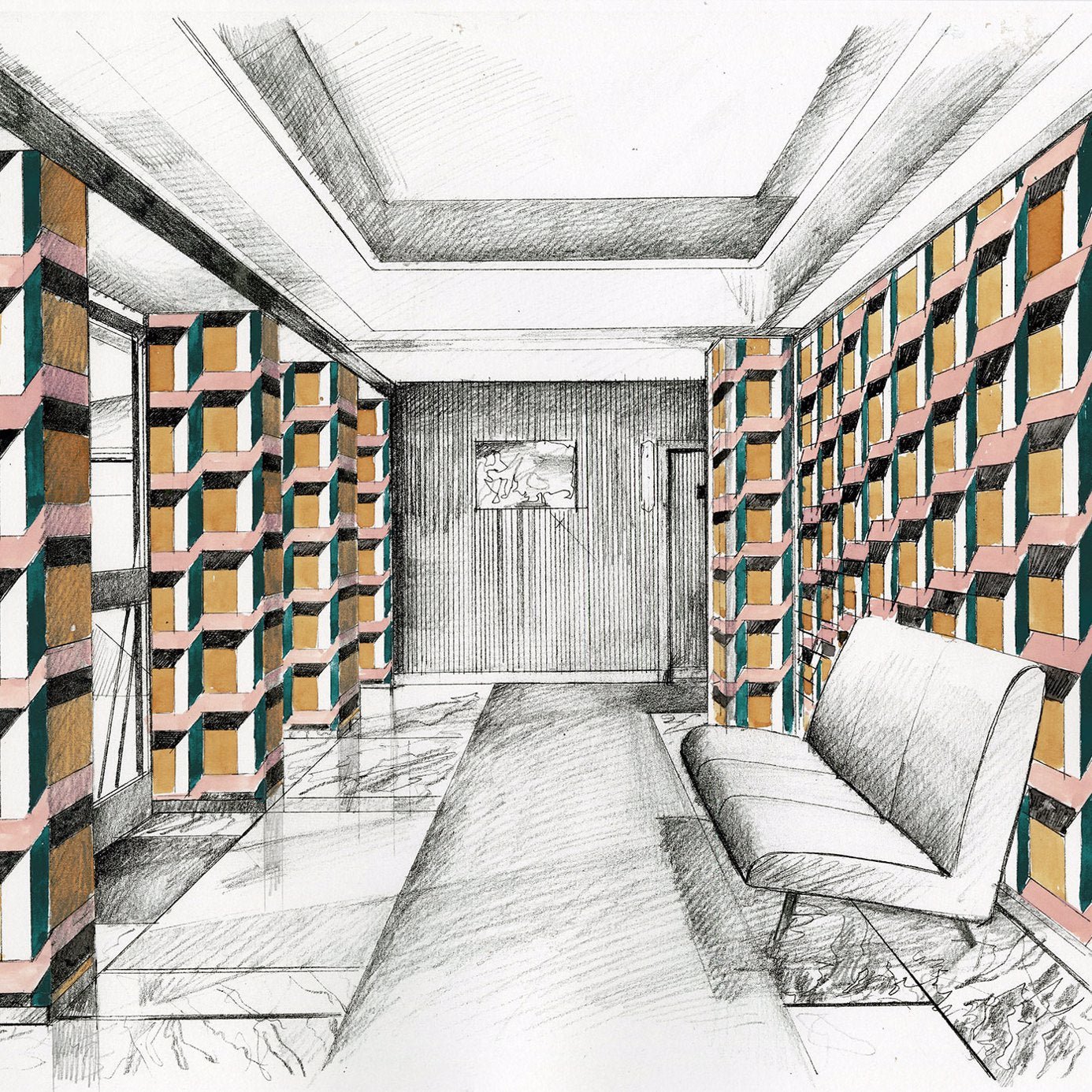 Impact Wallpaper - Muddy Amber/Tuscan Pink/Huntsman Green - ZPLW312980 - Zoffany - Morris Wallpaper