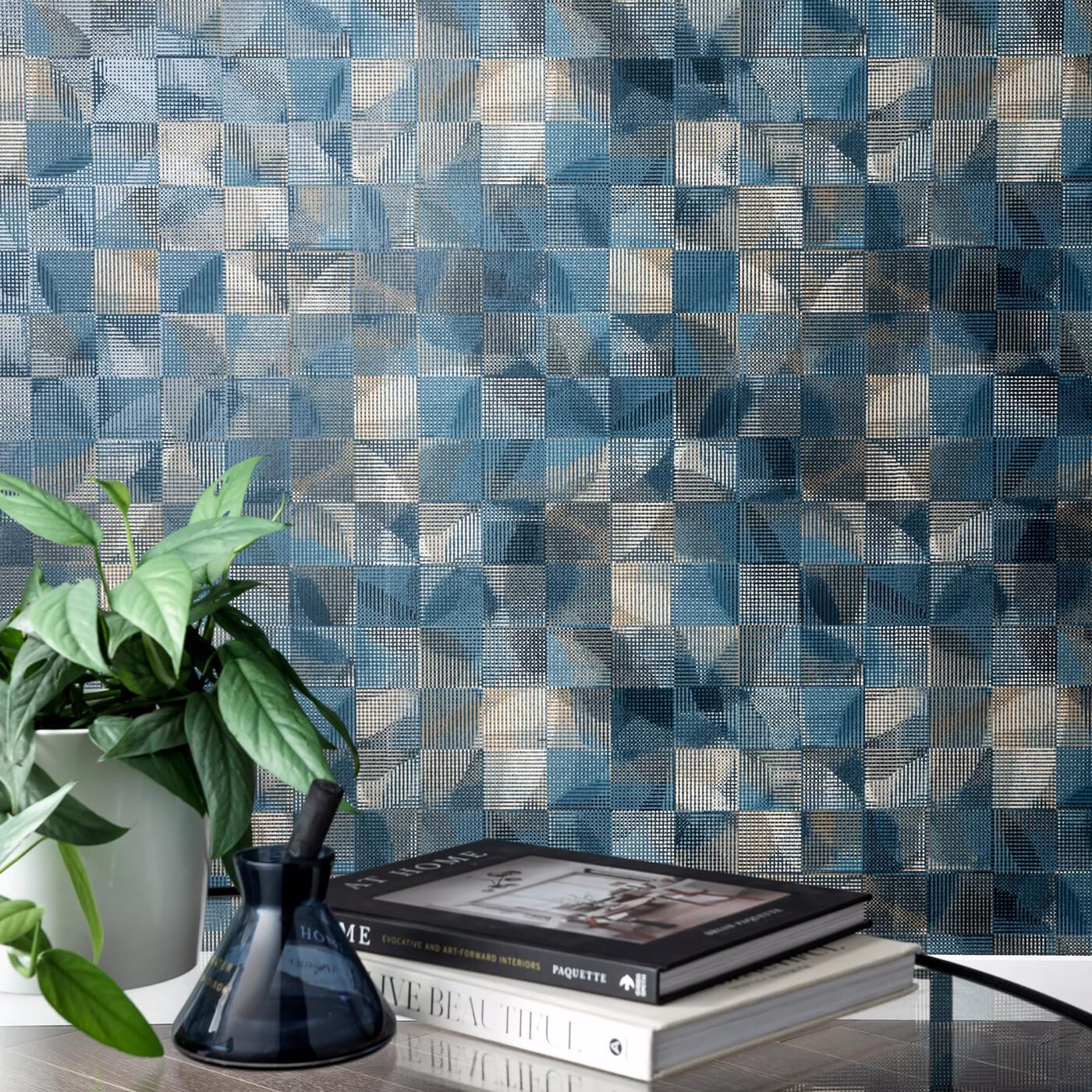 Impatto Wallpaper - Midnight - Clarke & Clarke - W0182/02 - Morris Wallpaper