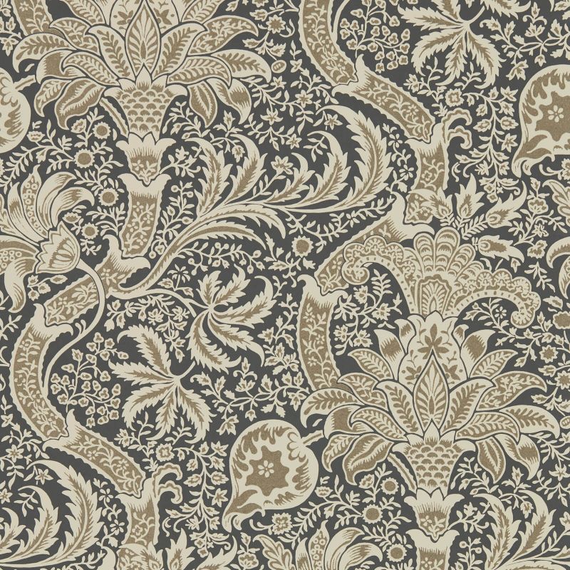 Indian Wallpaper - Charcoal/Nickel - Morris & Co - 216445 - Morris Wallpaper