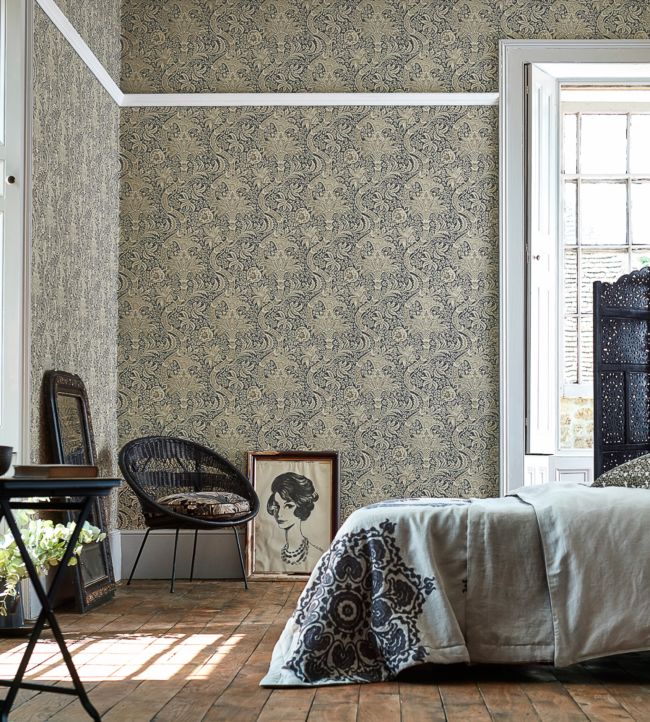 Indian Wallpaper - Charcoal/Nickel - 216445 - Morris & Co