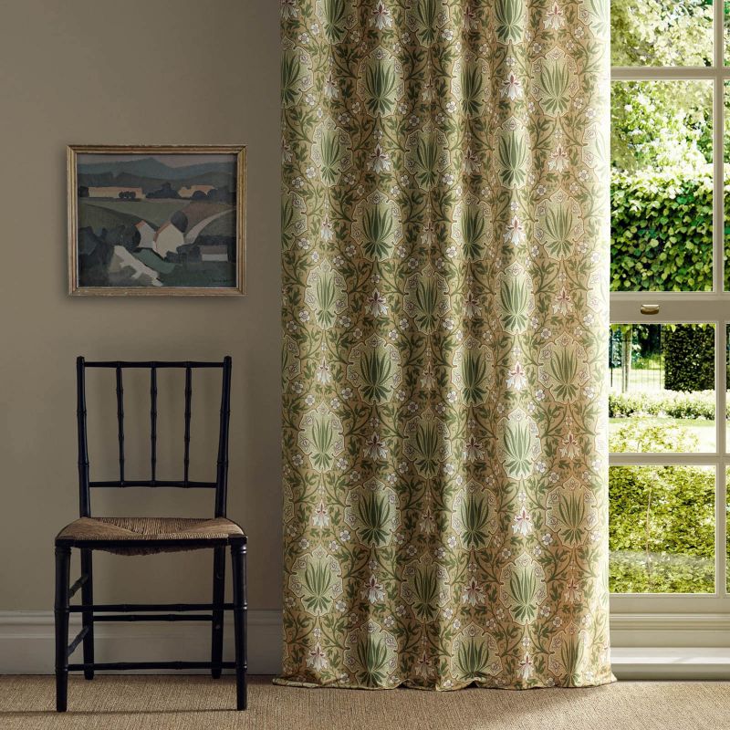 Iris & Rose Fabric - Gold - Morris & Co - 227373 - Morris Wallpaper