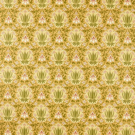Iris & Rose Fabric - Gold - Morris & Co - 227373 - Morris Wallpaper