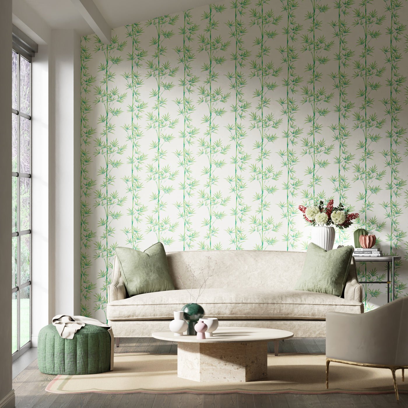 Isabella Wallpaper - Porcelain/Bamboo - Harlequin - HDHW112915 - Morris Wallpaper