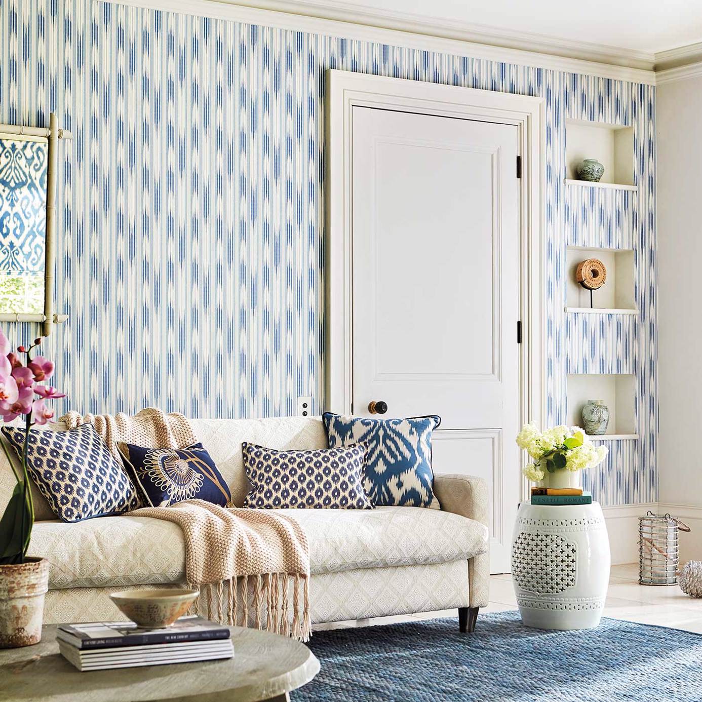 Ishi Wallpaper - Dove - Sanderson - DCPW216777 - Morris Wallpaper