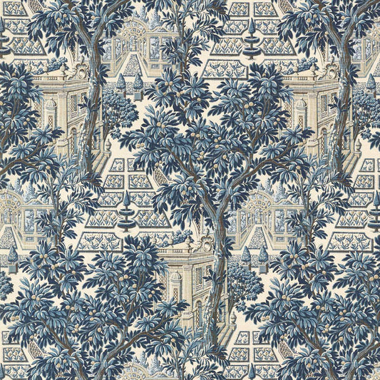 Italian Garden Wallpaper - Indigo - Zoffany - ZATW313052 - Morris Wallpaper