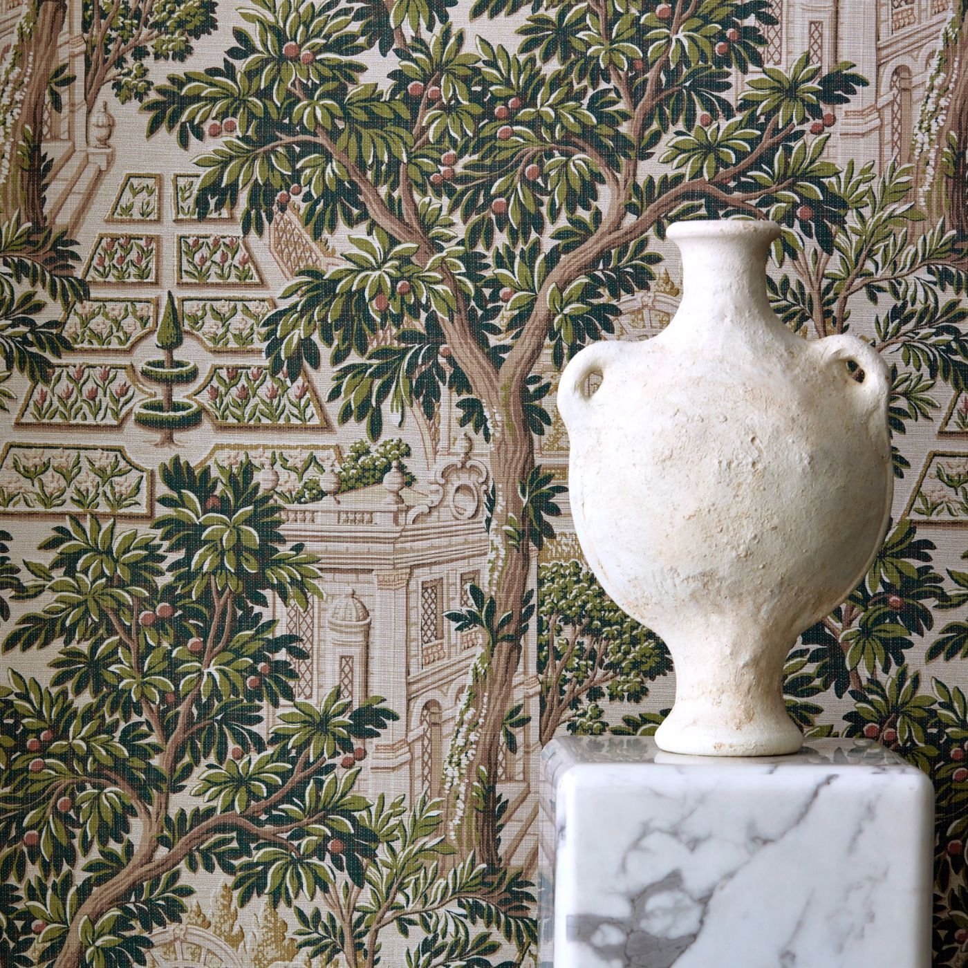 Italian Garden Wallpaper - Tuscan Pink - Zoffany - ZATW313051 - Morris Wallpaper