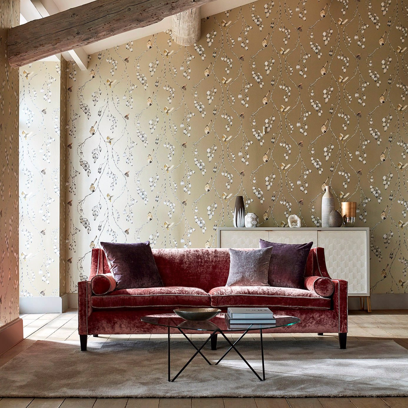 Iyanu Wallpaper - Blush/Ochre - Harlequin - HZAP111768 - Morris Wallpaper