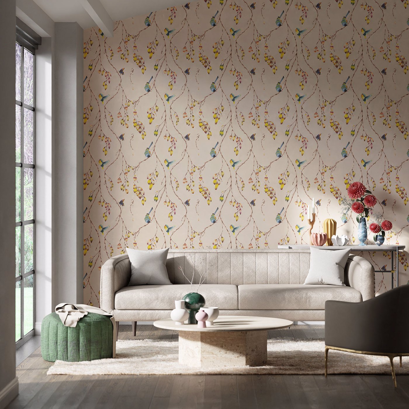 Iyanu Wallpaper - Papaya/Kiwi - Harlequin - HZAP111770 - Morris Wallpaper