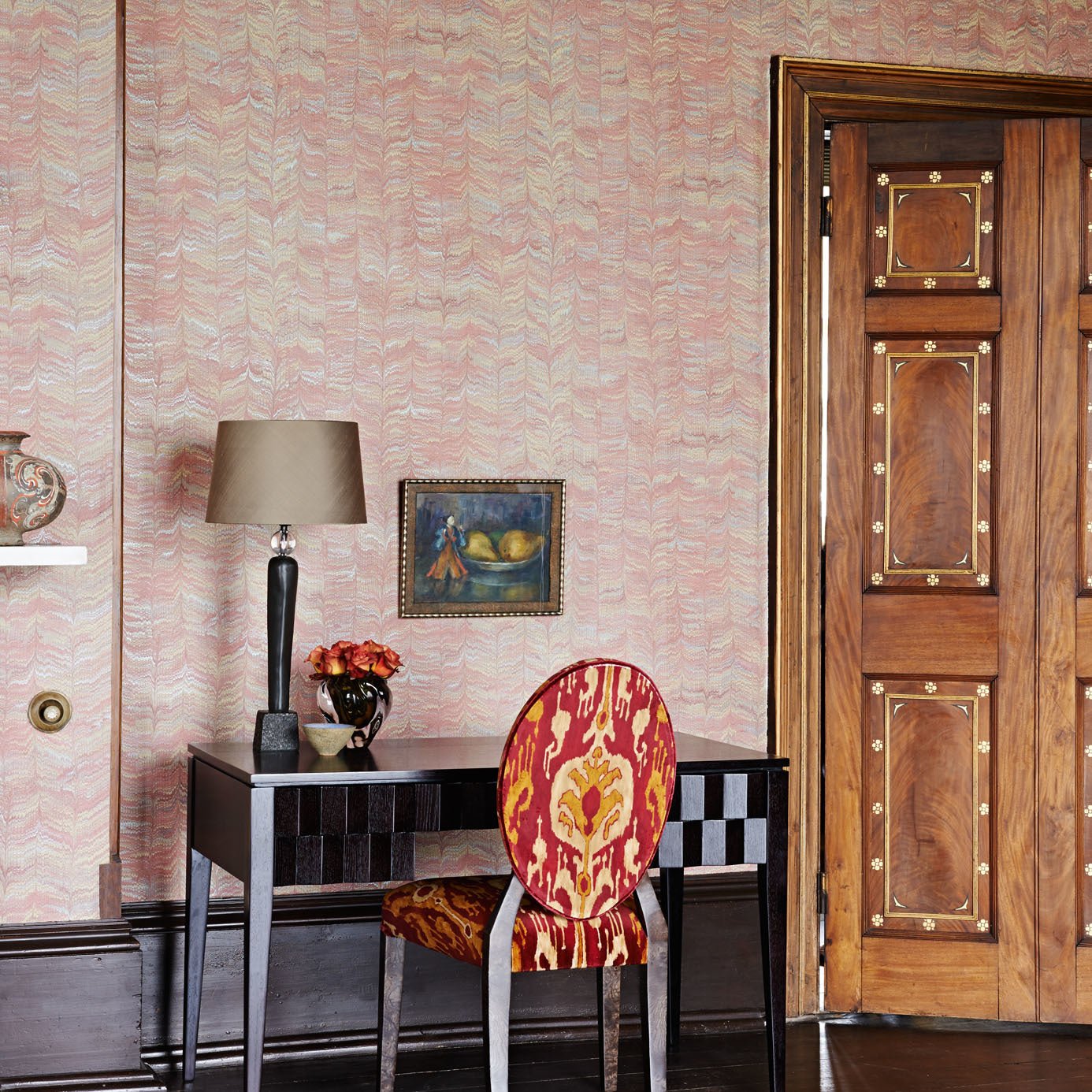 Jaipur Plain Wallpaper - Red - Zoffany - ZJAI311727 - Morris Wallpaper