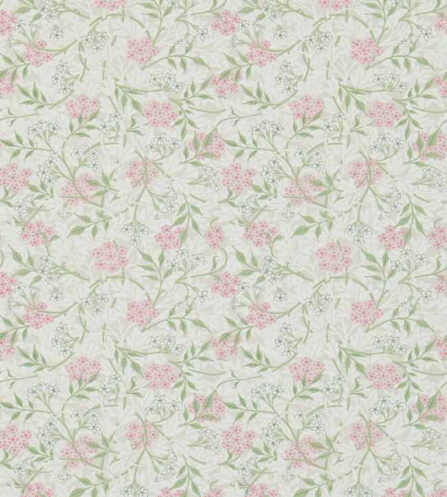 Jasmine Wallpaper - Blossom Pink / Sage - 214725 - Morris Exclusive - Morris Wallpaper